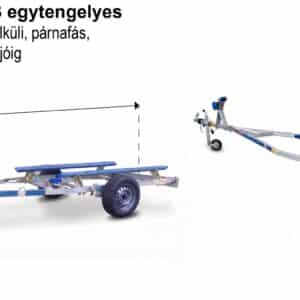 ALFA Marine 14716HP.75S egytengelyes, 4,50x1,58m, 750kg, fék nélküli, párnafás, sólyakocsi, max 4,25m hajóig