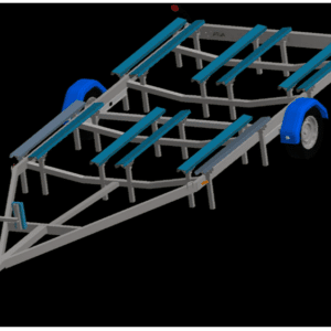 ALFA-B Marine 27525HP.180A*P, Egytengelyes, 7,20x2,45m, 1800kg fékezett, párnafás, pantoon test szállító utánfutó max 7,20m hajóig