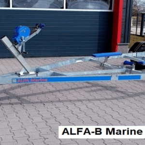 ALFA-B Marine 27525HP.150A* Egytengelyes, 7,52(8,52)x2,45m, 1500kg, fékezett, párnafás, csónakszállító, hajószállító, max. 7,5m hajóig