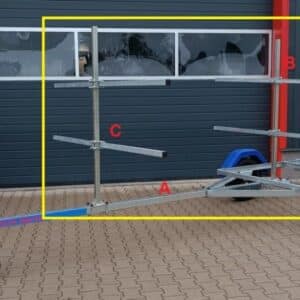 ALFA KK8 kajak/kenu 8-as szállító szett ALFA csónakszállítóhoz, állítható, egyenes karokkal