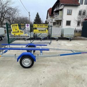 ALFA Marine 17420HP.75A*  egytengelyes, 7,45 x 1,95m, 750kg, fék nélküli, párnafás, csónakszállító, hajószállító, max. 6,6m hajóig