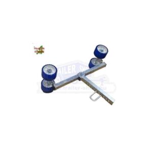 Görgős támasz szerelve/ 2 tengelyes, kék, tartóval és kötőelemekkel, kpl.