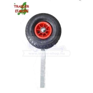 Gumikerekes bevezető, tartó 40x40x400mm, 260x85mm levegős kerékkel, kpl.