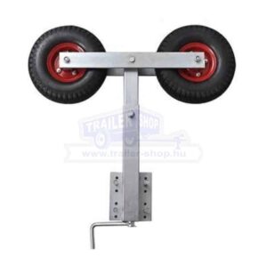 Támasz 2 tengelyes, két 260x85mm levegős kerékkel szerelve, tartóval és kötőelemekkel, tekerős, kpl., 1 pár