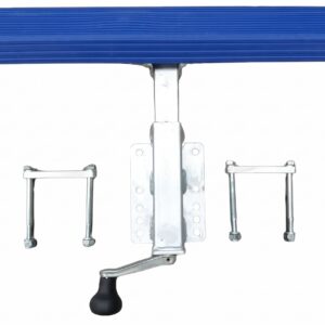 Párnafás támasz, 600x100x50mm,tekerős, 150mm-ra kitolható, kék, kötőelemekkel, kpl., TH0019
