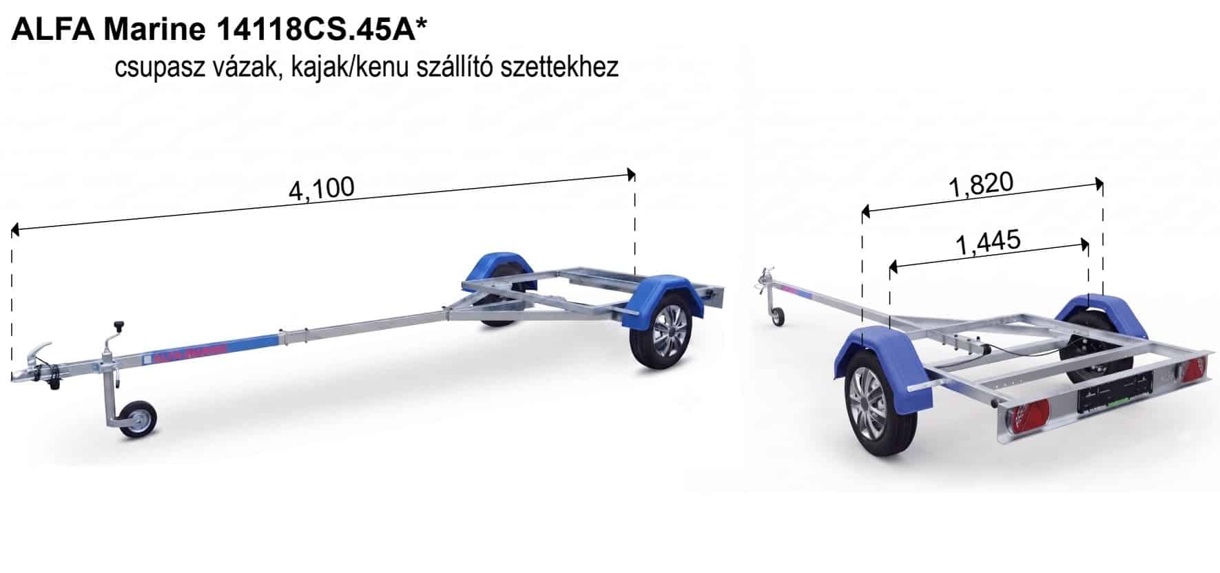 ALFA Marine 14118CS.45A* csupasz vázak kajak/kenu szállító szettekhez - Image 2