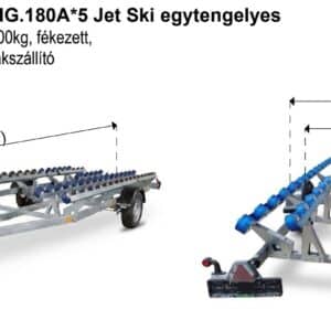ALFA-B Marine 27525HG.180A*5 Jet Ski egytengelyes, 7,52(7,62) x 2,45m, fékezett görgős csónakszállító