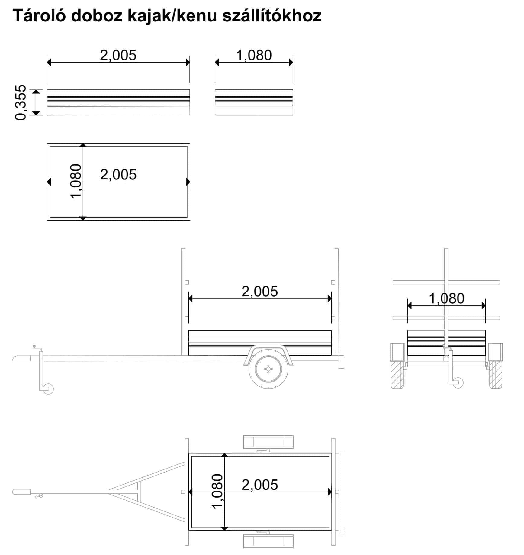 Tároló doboz kajak/kenu szállítókhoz - Image 3